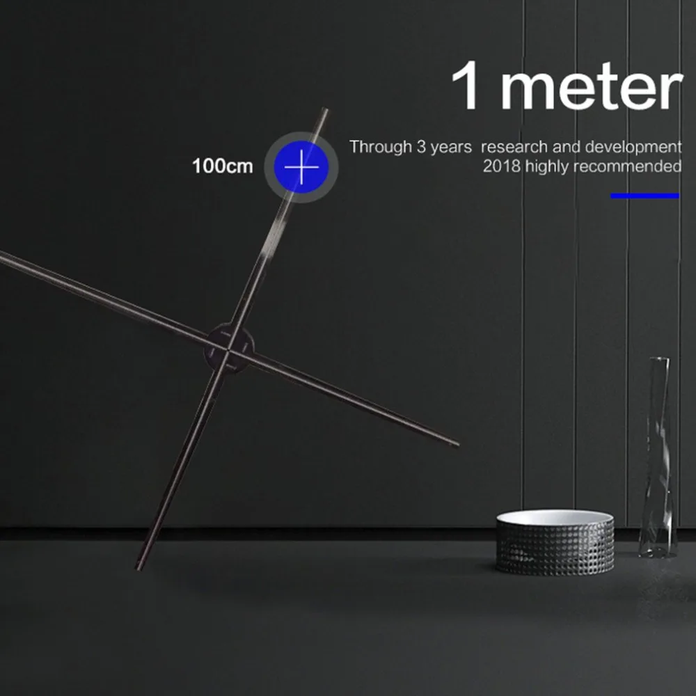 Led 1 M 3D Holographic Professional Projector Portable Naked Eye 3D Hologram Player Holographic Display Fan hologram Projector