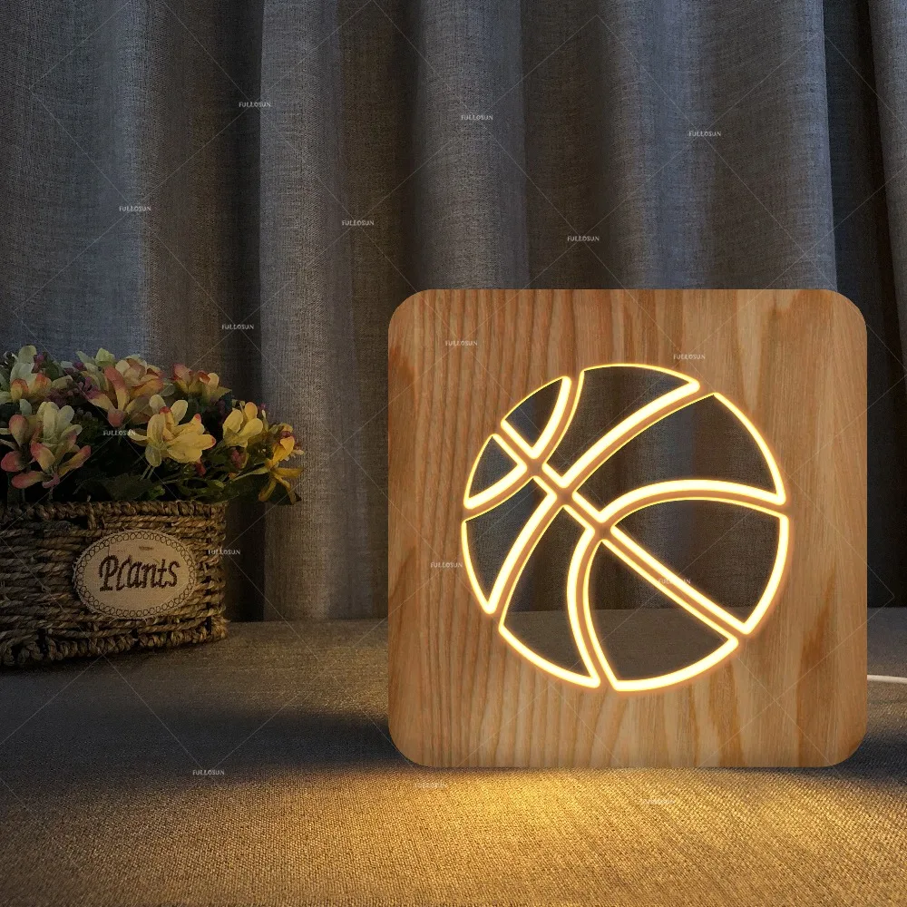 Новый светодиодный 3d светильник для баскетбола USB ночник влюбленных