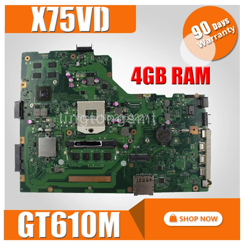 Motherboard For ASUS X75VB X75V X75VB X75VC X75VD REV2.0 GT610M Mainboard HM76