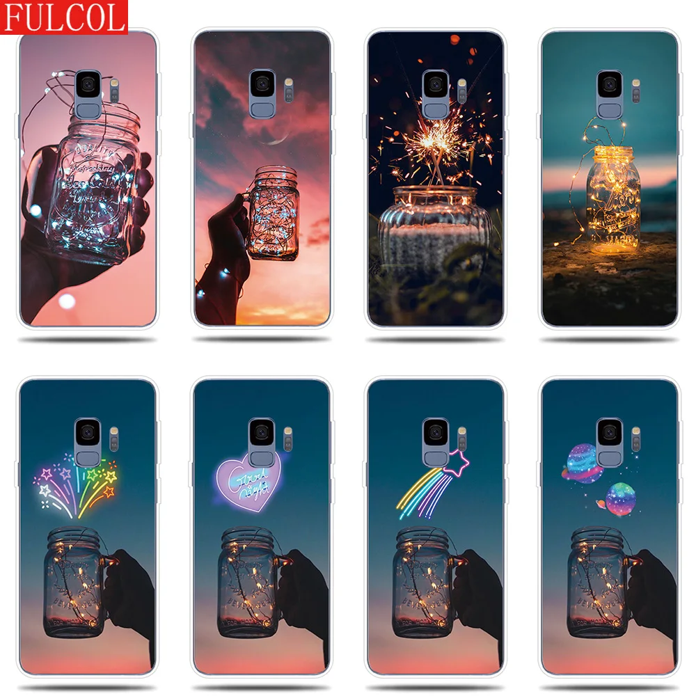Силиконовый чехол для Samsung Galaxy S5 S6 S7 край S8 S9 S10 e плюс крышка светящиеся бутылки