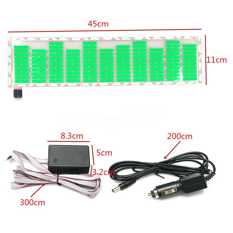 JXLCLYL 45*11cm Car Music Rhythm LED Flash Light Sound Activated Equalizer Sticker