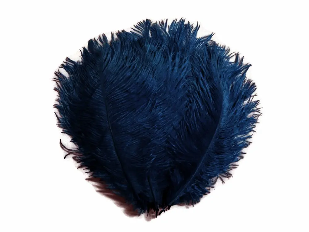 Wholesale Hard rod 100pcs/lot navy natural Ostrich Feathers 15 75cm /6
