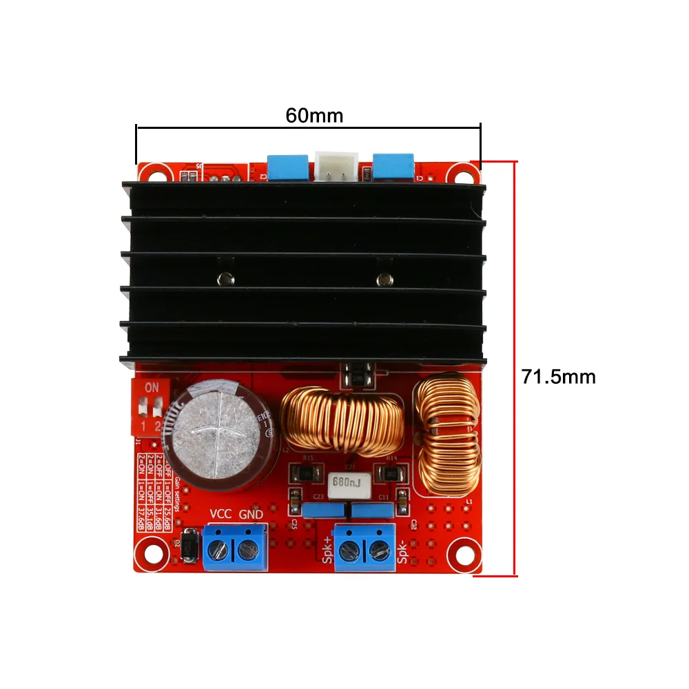 Dc14v 36v para Atualização de Áudio Placa de Amplificador de 100 Áudio do Carro Ghxamp Tda7498mv Hifi Mono w Classe d Placa Amplificador Digital 1 do Carro pc - Image 4
