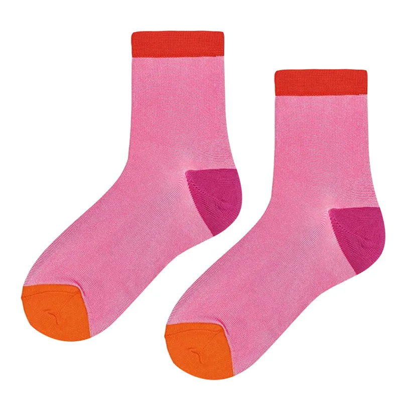 Cycling Socks Spring Winter Women Socks Female Fashion Ins Style Bobbysocks Multicolor Anklets Knee-High Socks #2D18 (4)