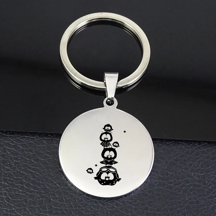 

Lovely Owls Keychain Disc Keychains Jewelry for Men and Women YP7383