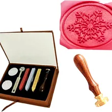 Винтажная Снежинка необычное рождественское изображение на заказ логотип Свадебное приглашение восковое уплотнение штамп палочки ложка Подарочная коробка набор