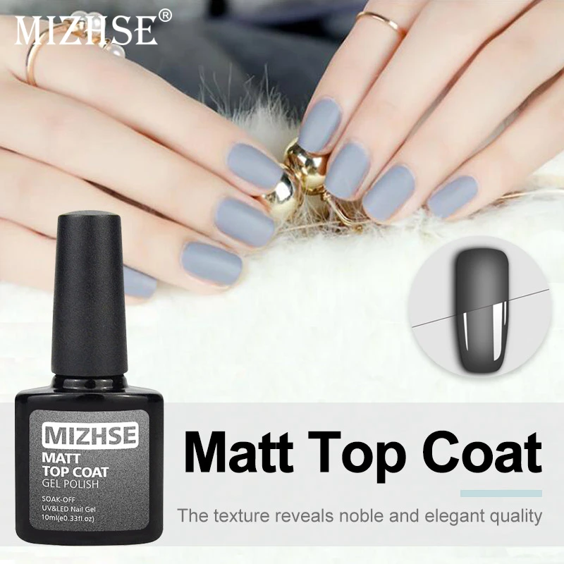 

MIZHSE Matte Nail Polish Top Coat Soak off UV Gel Varnishes Stamping Top Nagellak For Nails Surface Primer For Manicure Matte