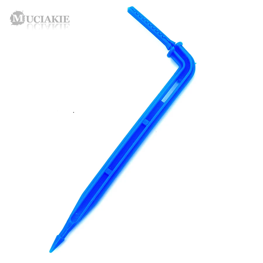 Muciakie 100 шт. Синий изгиб капельницы со стрелками для Redmi 3/5 мм садовый водный шланг поливочный ирригационные компоненты для капельного полива и орошения