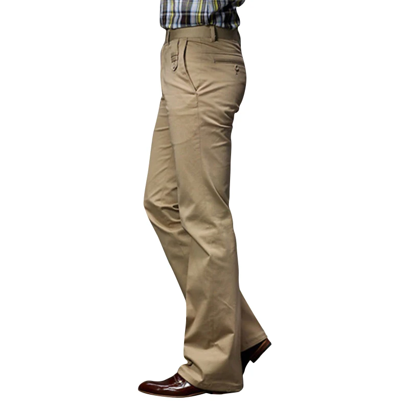 

2019 New High Quality Men's Auturm Boot Cut Jeans Male Mid Waist Business Bell Bottom Denim Pants Flares Trousers Size 27-36 38