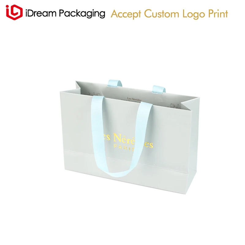 

Gold hot stamping custom paper bag shopping with logo