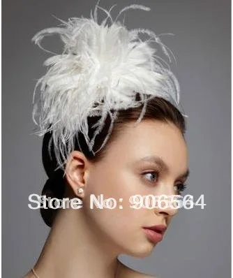 

cocktail feather fascinator hats good bridal wedding hats Very nice church headwear Free shipping 3color can be chosen MSF105