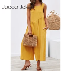 Jocoo Jolee Women Casual Loose Long Jumpsuit Solid Strap Wide Leg Jumpsuit Tie Up Backless Solid Color Vacation macacao feminino Jocoo Jolee Women Casual Loose Long Jumpsuit Solid Strap Wide Leg Jumpsuit Tie Up Backless Solid Color Vacation macacao feminino