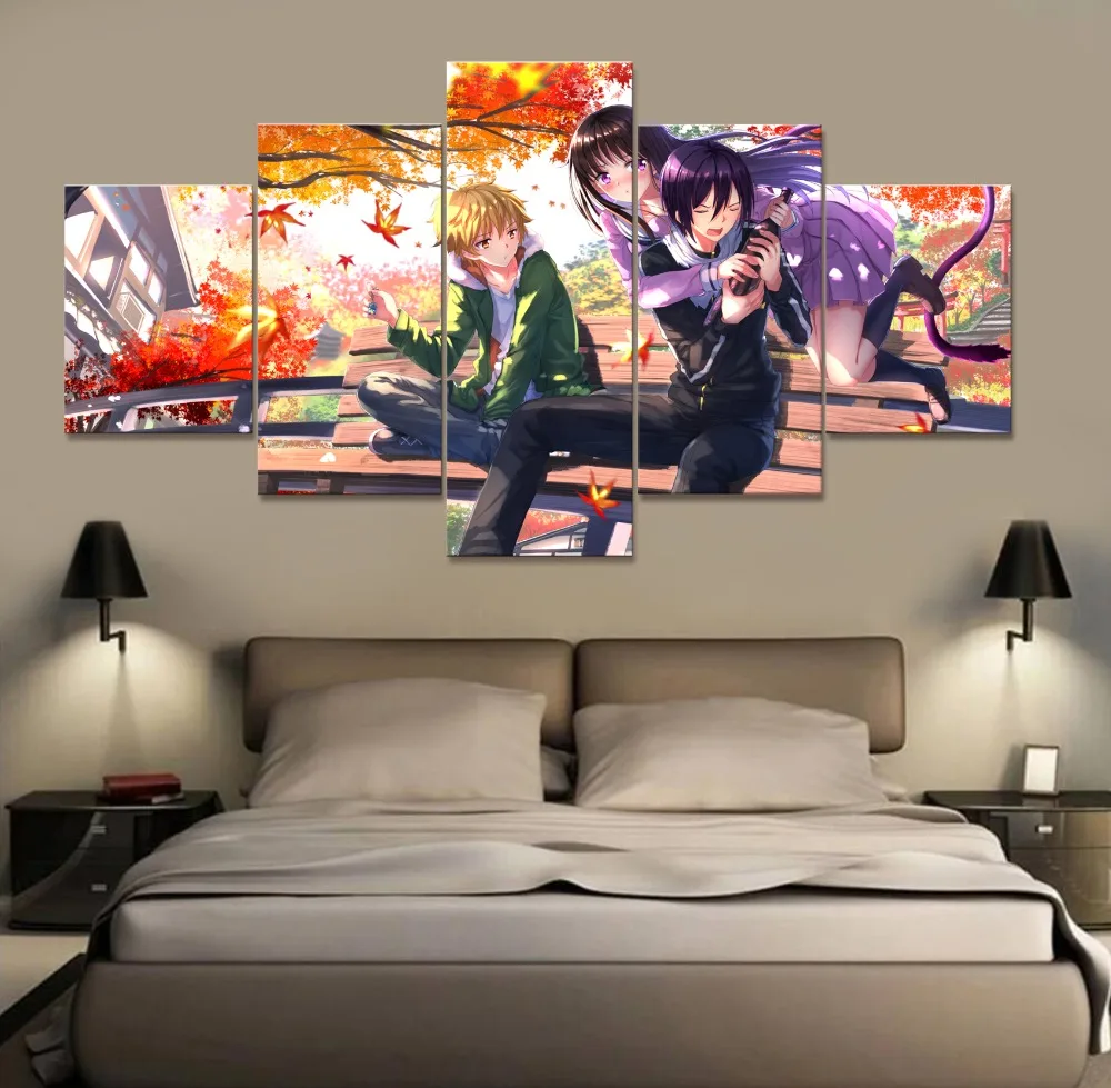 

Noragami animation 5 Piece Modern HD Print Wall Art Canvas Art For Living Room Decor Painting Wall Art Painting Home Decor