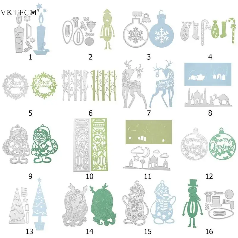 

Christmas Dies Moose Elk Santa Cutting Dies Stencils for DIY Scrapbook Photo Album Card Christmas Decorations for Home