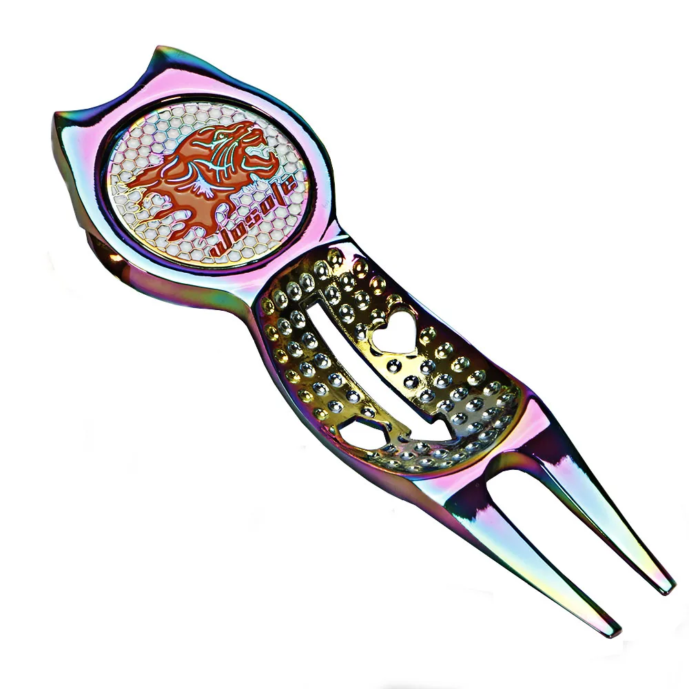 Dazzle color golf Putting green fork zinc alloy painted ball green fork golf Mark  free shipping