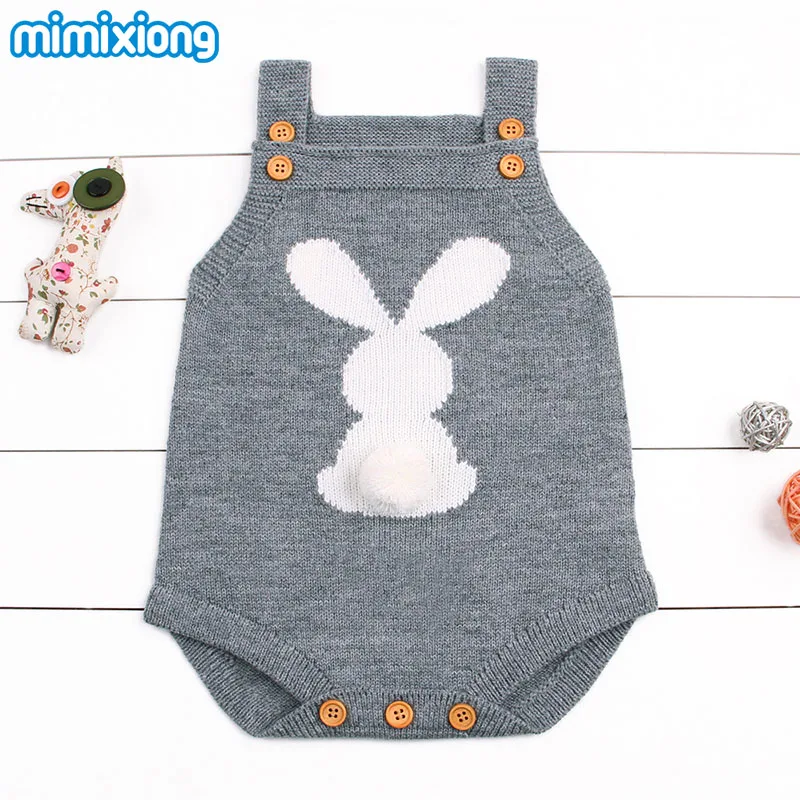 

Rabbit Bebe Girl Bodysuits Fashion Sleeveless Newborn Baby Boys Body Suit Cute Animal Knit Infant Onesie Children Easter Clothes