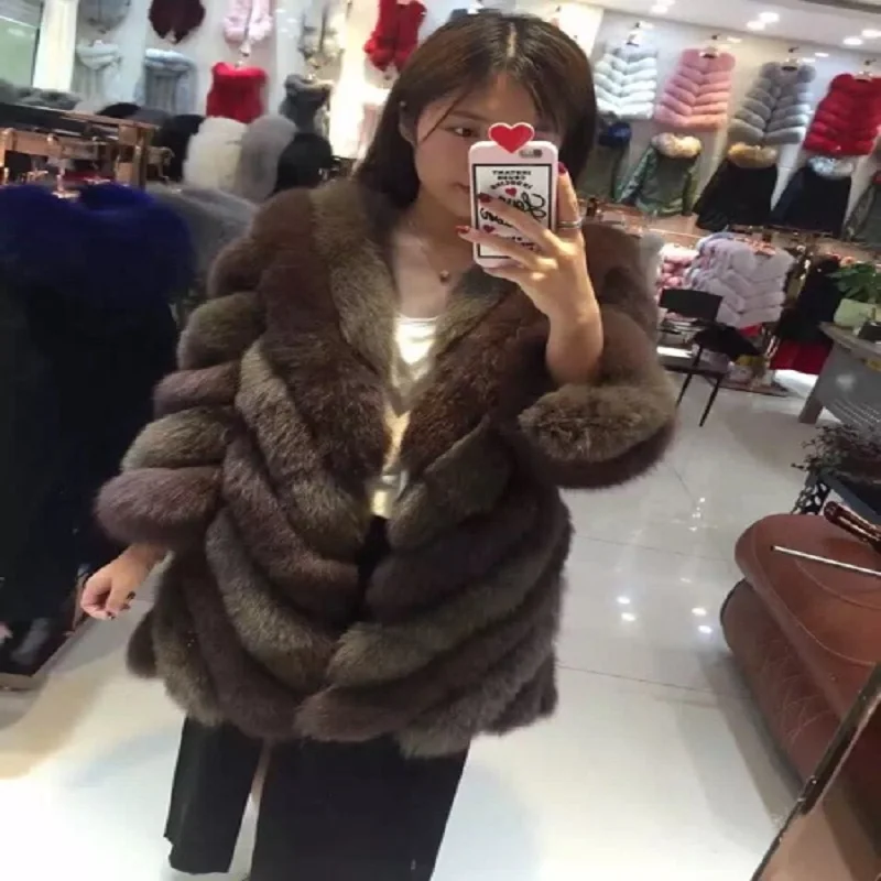 Coffee chocolate Longue Chaud Army Green Imitation 2018 White Rond Nouveau gray Manteau Correspondant dark Élégant Col Couleur Coffee Pink grar black Renard De Artificielle And Fourrure qA4Yvq1
