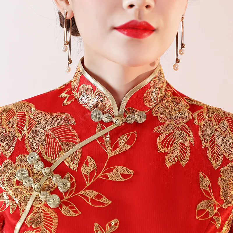 Длинное платье Чонсам AO Dai винтажное вечернее в китайском стиле женское