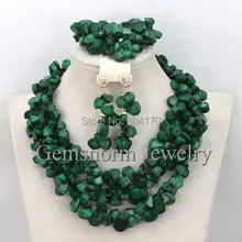 Новое поступление! Модная зеленая Нигерии коралловые Бусины комплект ювелирных изделий Индии, свадебные Бусины Цепочки и ожерелья комплект cnr263