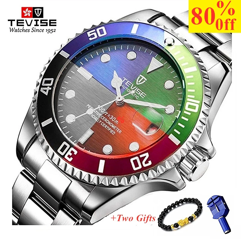 

TEVISE Fashion Mens Watches Top Brand Luxury Casual Quartz Watch Men Stainless Steel Waterproof Sport Watch Relogio Masculino