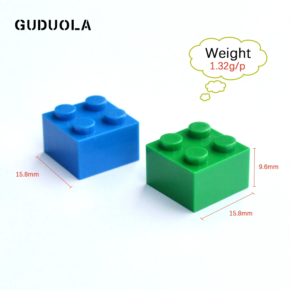 

GUDUOLA 2x2 high bricks parts building blocks toy Compatible toys children DIY LOGO BULK Multiple colors 75pcs/set