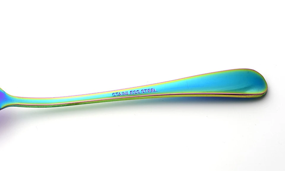 LIYIMENG Stainless Steel Rainbow Tableware Set Dinnerware Set Western Food Cutlery Tableware Dinnerware Set Kitchen Accessories 9