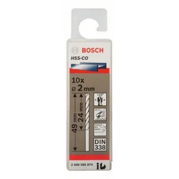 

BOSCH 2608585874 for metal Drill HSS-Co DIN338 2,0x24x49 10uds