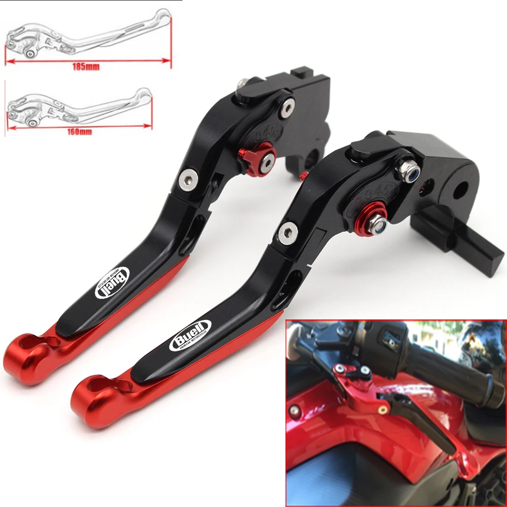 

Motorcycle CNC Adjustable Foldable brake Clutch Levers for Buell X1 Lightning 1998 1999 2000 2001 2002 with Logo