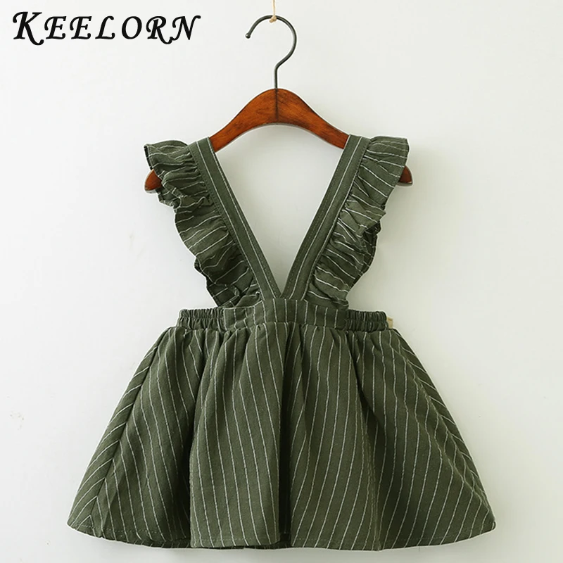Keelorn/платья для девочек; детское платье принцессы в полоску с v-образным вырезом; платье на бретелях; детская одежда; Вечерние платья на бретелях для маленьких девочек