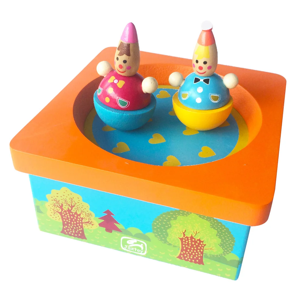 

Fun Wooden Wind-up Dancing Music Box Clockwork Clown Toy Birthday Gift -Swan Lake Tin Toys for Kids Adult Creative Birthday Gift