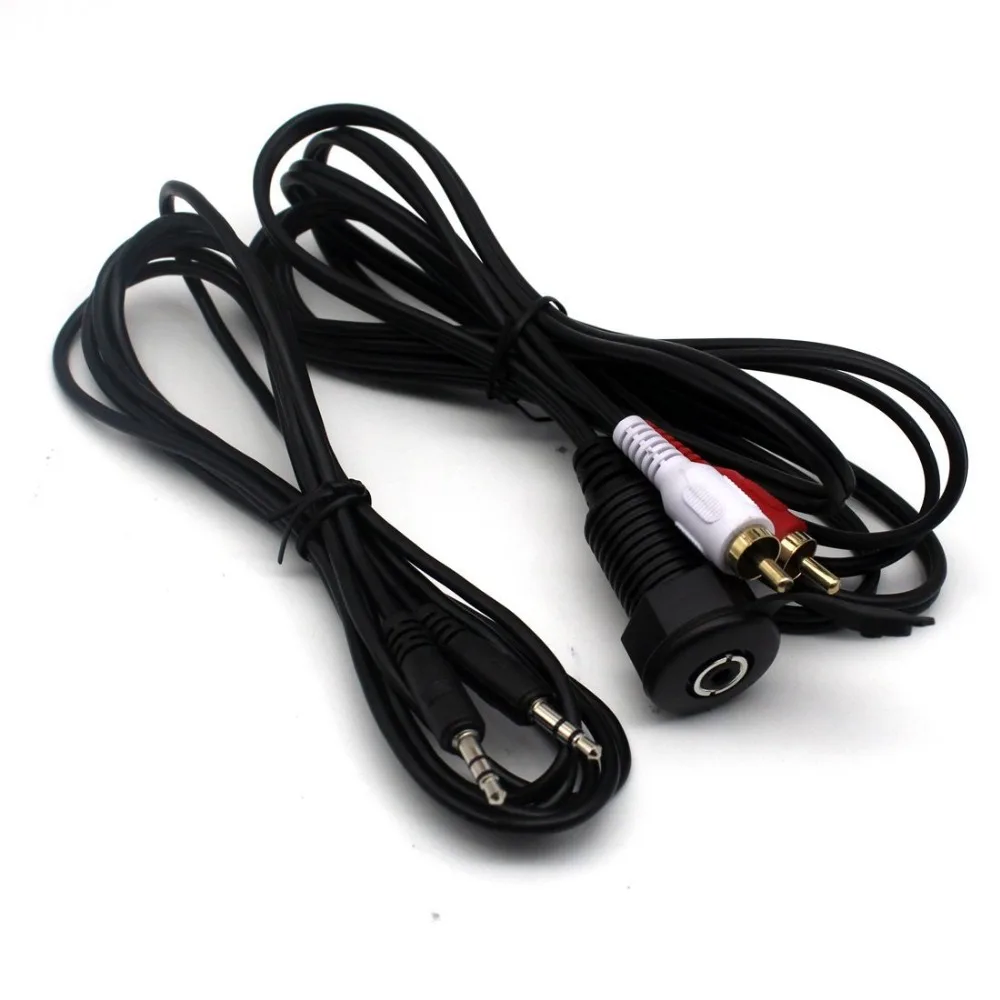 

6.5ft 2 RCA to 3.5mm Female Dash Flush Panel Mount with 3.5mm Auxiliary Cable