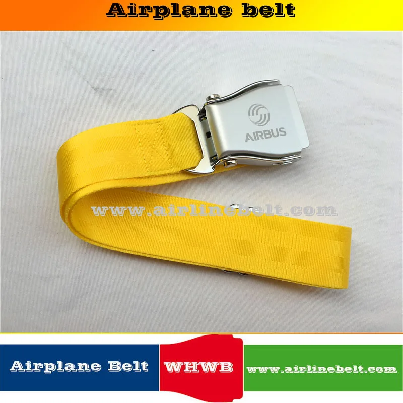 38mm width AIRBUS airplane seat belt buckle nylon belt men's jeans belt with Packing box - Название цвета: Цвет: желтый