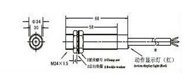5 шт. M24 три провода DC NPN NO 8 мм расстояние измерения Индуктивный бесконтактный выключатель датчика-LJ24A3-8-Z/BY