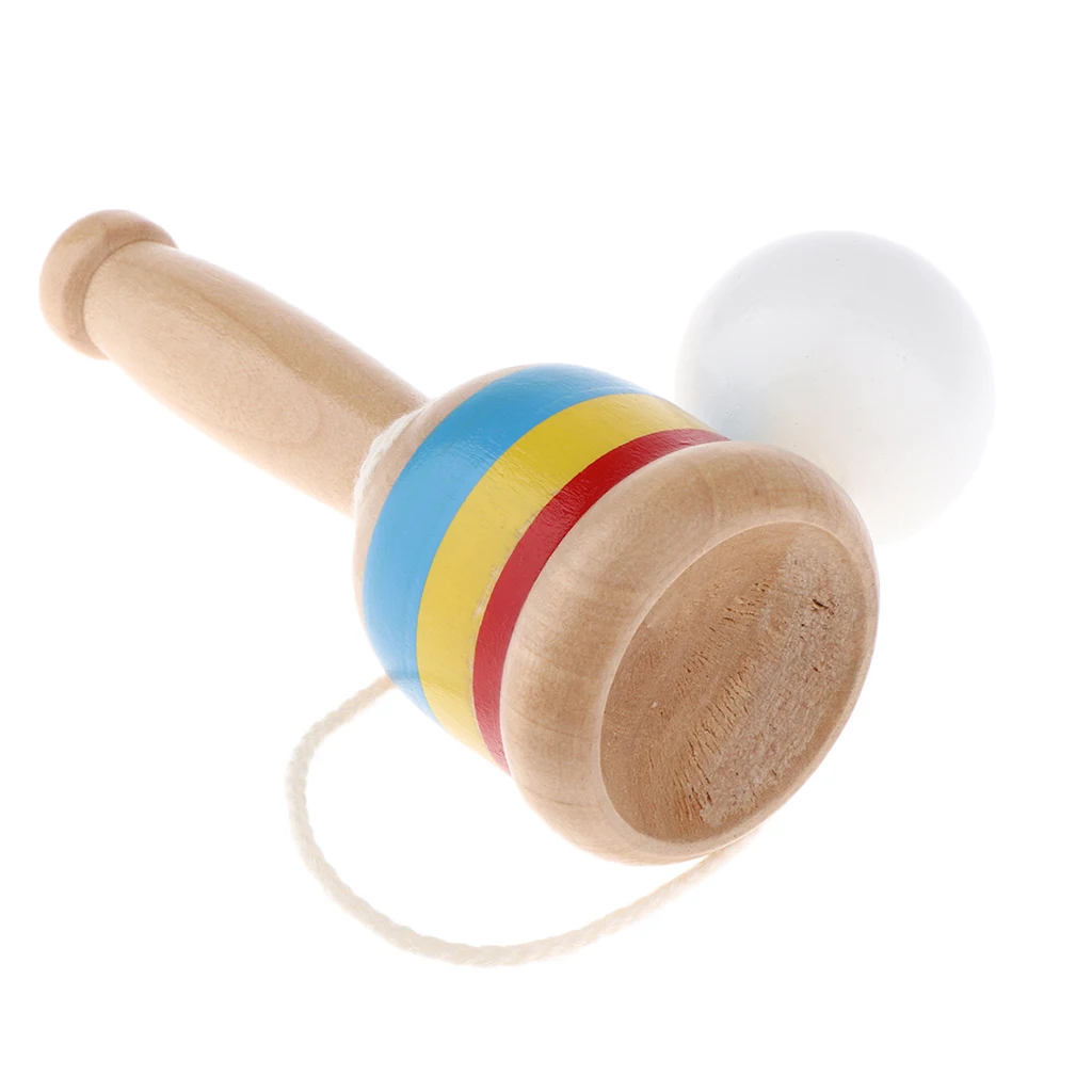 Traditional Kendama Cup and Ball Game Japanese Ball Toss Catching Ball Game Fun Air Trackball Game Toy Wooden Educational Toys
