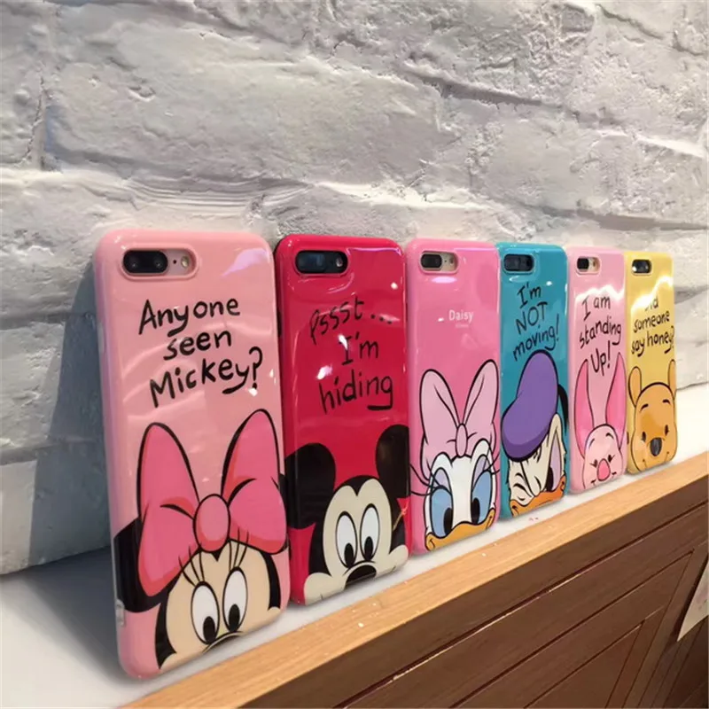 

High quality Cartoon Pig Duck Minnie Soft TPU Case For iPhone 6 6S 7 plus Capas Cover For iPhone 7 6 6S 8 Plus X