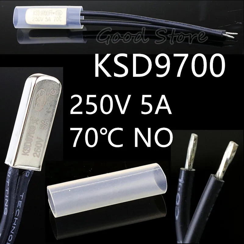 Термостат KSD9700 5 А 250 В 70 градусов Цельсия 1 шт.|Выключатели| |