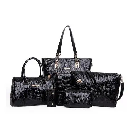 Новая брендовая Роскошная дамская сумочка 6 шт./компл. комплект комбинированных Сумок женская сумка через плечо pochette Дамский бумажник-ридикюль кошелек - Цвет: 8011