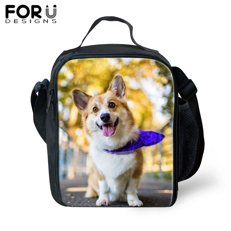 

FORUDESIGNS Thermal Food Lunch Bag Welsh Corgi Pembroke Dog Printing Lunchbox Picnic Food Bag Insulated Handbags For Kids 2019