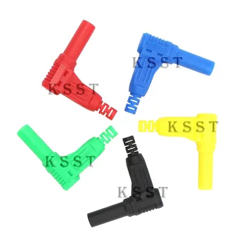 

BP504 20pcs/lot Safety 4mm shrouded 90 degree Right Angle banana plug DIY self-assembly solder type