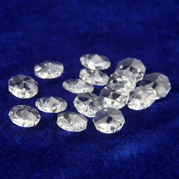 

14mm Clear 200pcs Crystal octagon bead, K9 crystal 2 holes, Diy Wedding & home decoration, Crystal Accessories chandelier parts