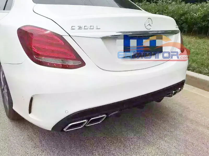 Real carbon fiber rear bumper lip diffuser for BENZ W205 C180 C200 C260 AMG