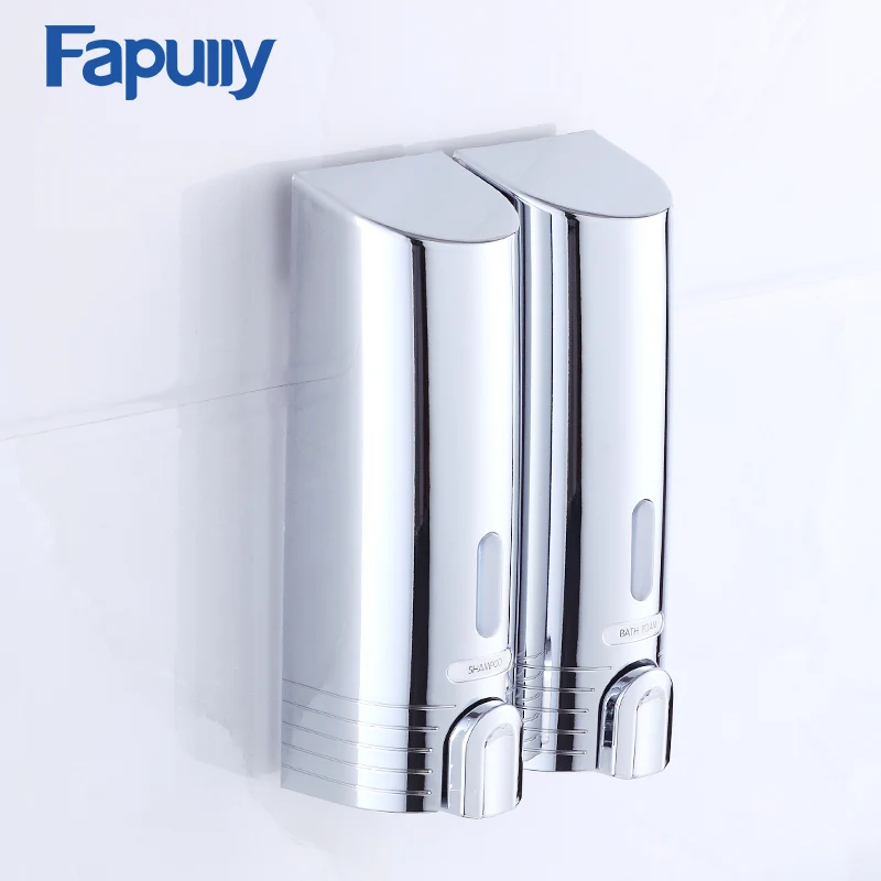 Fapully Silver Hospital Hotel Bathroom Soap Dispenser Set Wall Mounted Shampoo Shower Single Double Soap Dispenser P113-02C Fapully Silver Hospital Hotel Bathroom Soap Dispenser Set Wall Mounted Shampoo Shower Single Double Soap Dispenser P113-02C