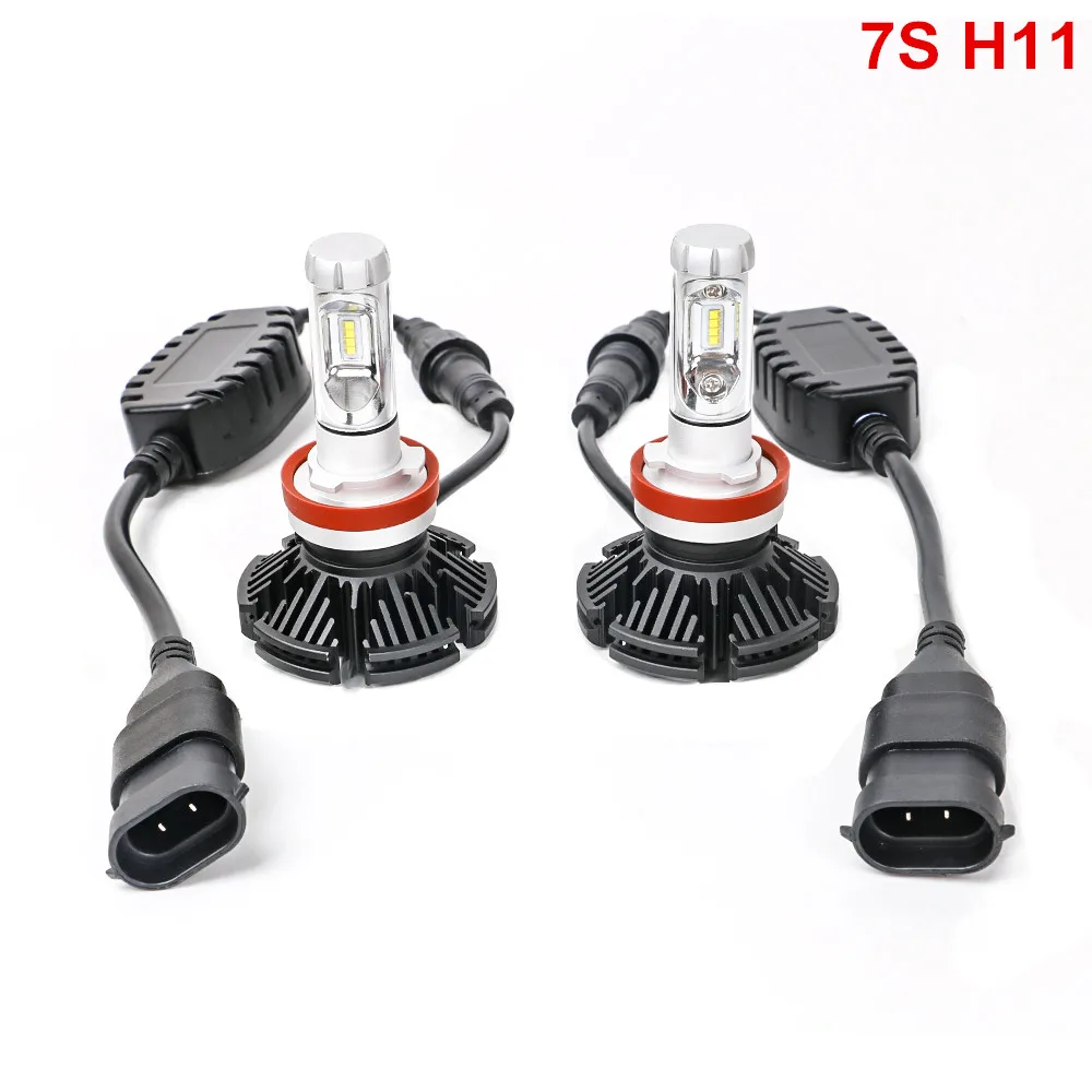 Rockeybright H7 светодиодный лампы для передних фар H8 H9 H11 H16 9005 H10 9006 для hyundai i351 светодиодный светильник 12000lm 50 Вт фотоаппаратов моментальной печати 7S ZES светодиодный фары