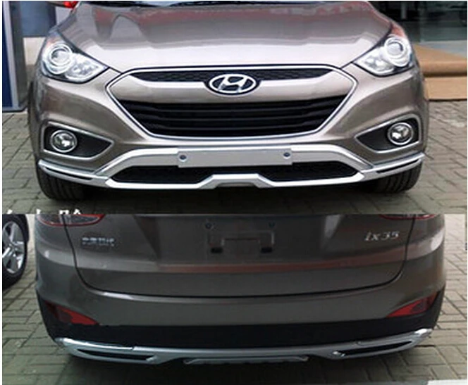 For Hyundai Tucson IX35 2012 PU Front+Rear Bumper Protector 2 pcs