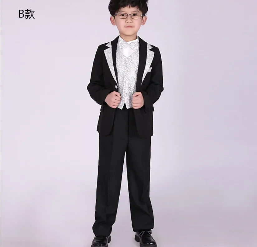 B style Классическая, элегантная, модная, изысканная вышивка, милый свадебный наряд для мальчиков/комплект из 5 предметов для мальчиков, костюм, 1046 - Цвет: B style