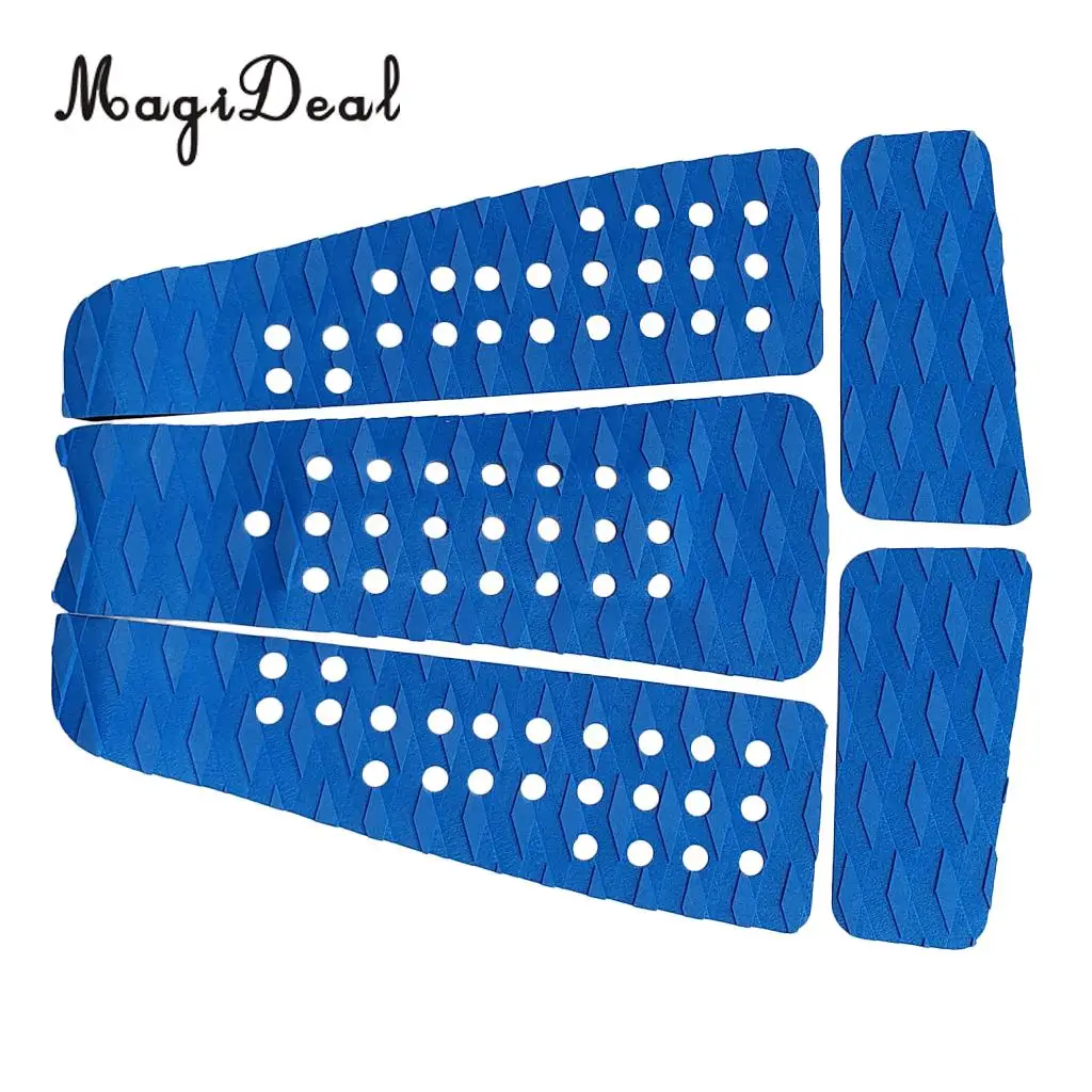 MagiDeal 5 Pieces Non Slip Diamond Grooved EVA Surfboard Traction Deck Grip Tail Pad Surfing Kiteboard Skimboard Accessories