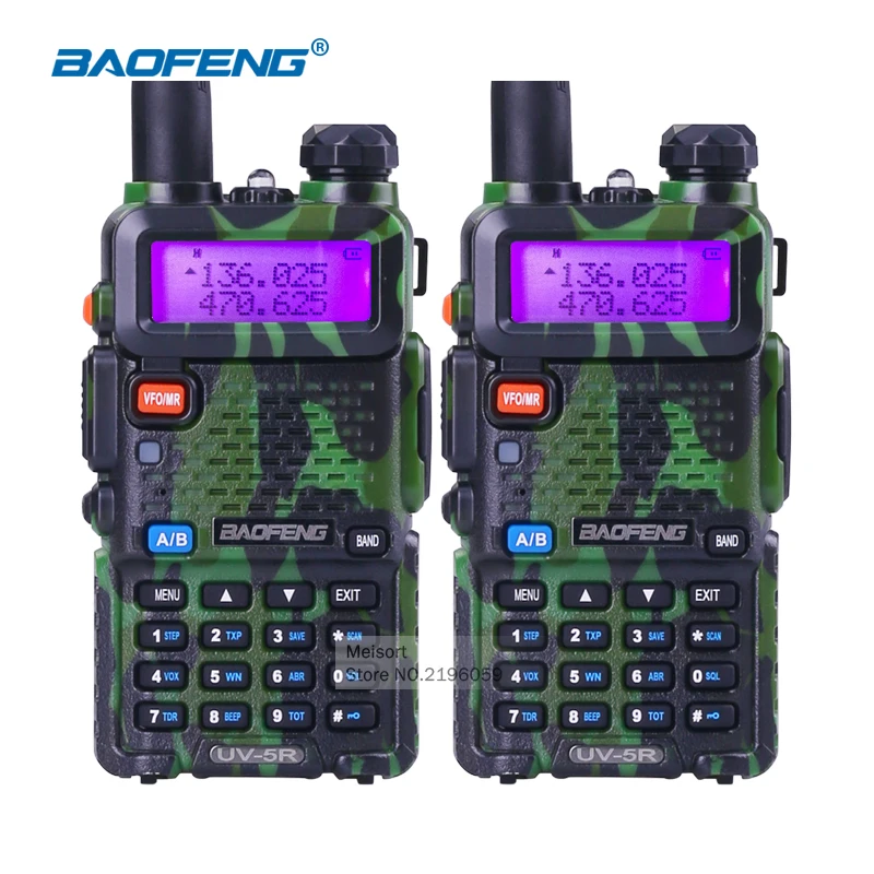 2pcs BaoFeng UV 5R Portable Radio VHF UHF Long Range Two Way Radio Earpiece CB Walkie