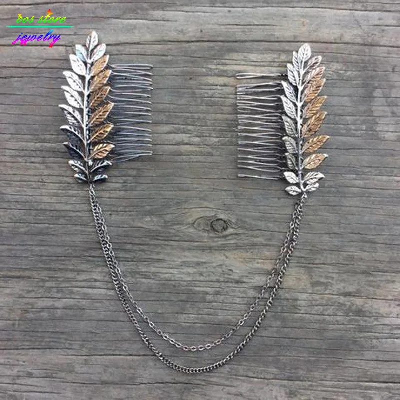 3 Styles ! 2017 Summer Style Bohemia Leaves Head Crown Gold/Silver Chain And Leaves Hair Comb Wedding Hair Accessories Bijoux - Image 5