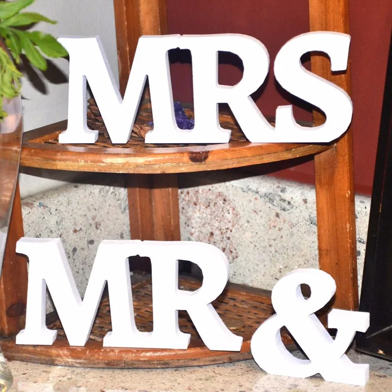 Деревянные буквы Mr& миссис романтические украшения для свадьбы Брак День рождения Mr Mrs свадебное оформление
