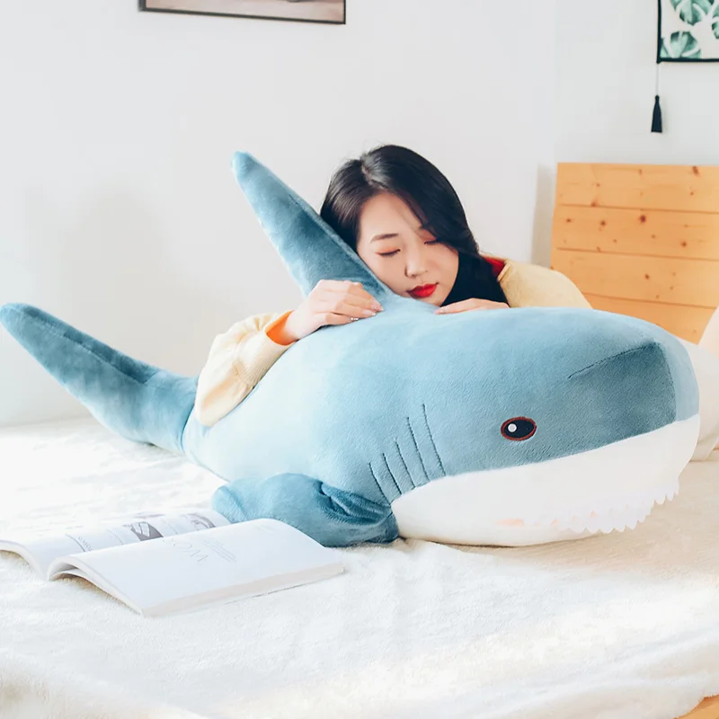 pop lovely shark plush toy giant stuffed animal whale pillow large doll holding sleeping cute pillow 120cm 47inch DY50586 (1)